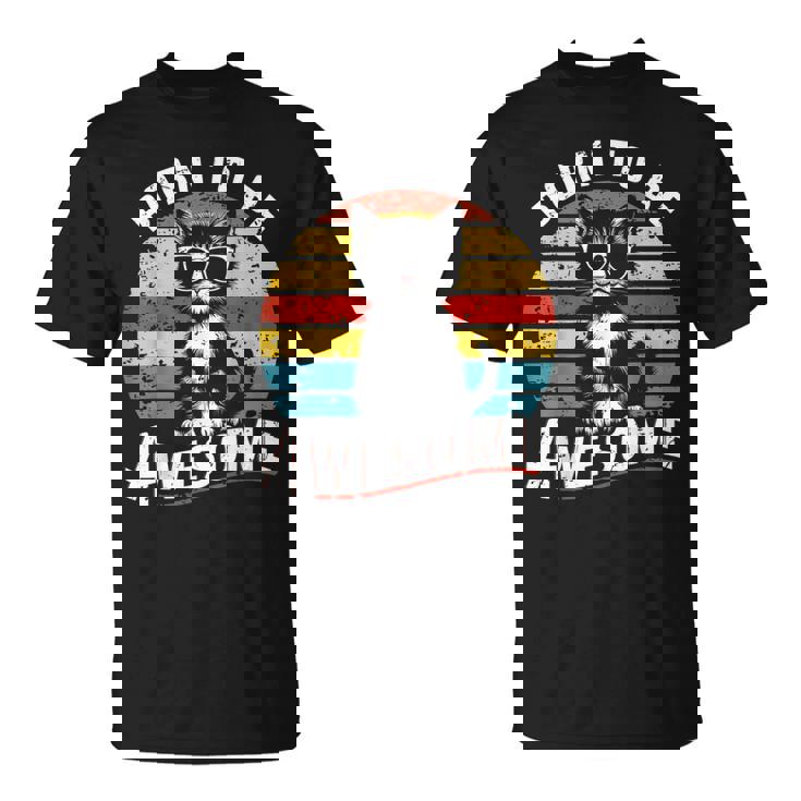 クールな猫のレトロヴィンテージ 素晴らしいために生まれました Tシャツ