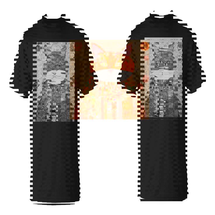 グスタフ・クリムト 幾何学模様の猫 Tシャツ