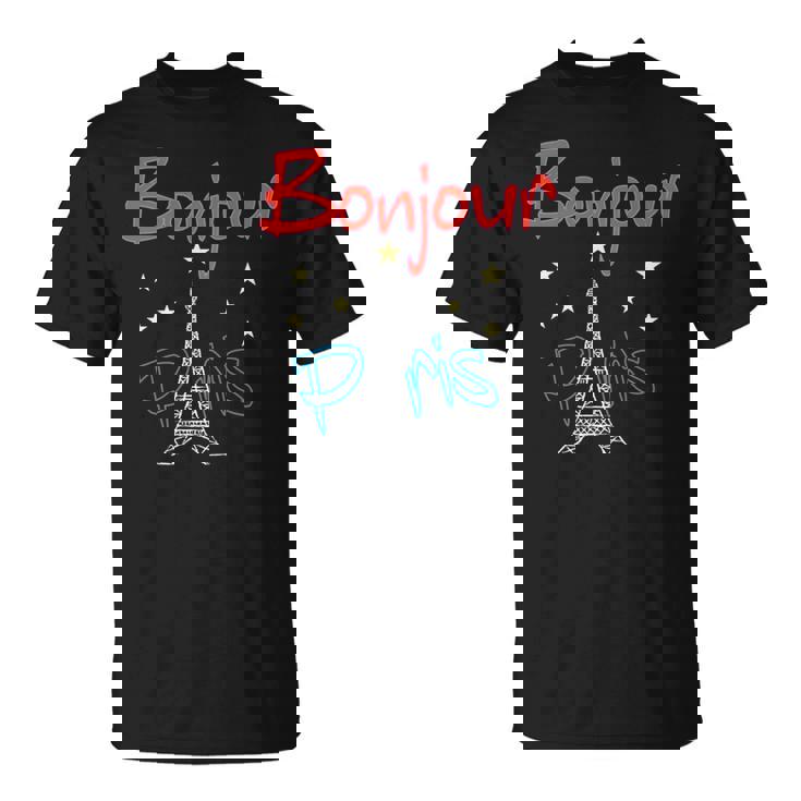 グラフィックデザイン ギフト エッフェル塔 パリ フランス 男性 女性 長袖tシャツ Tシャツ