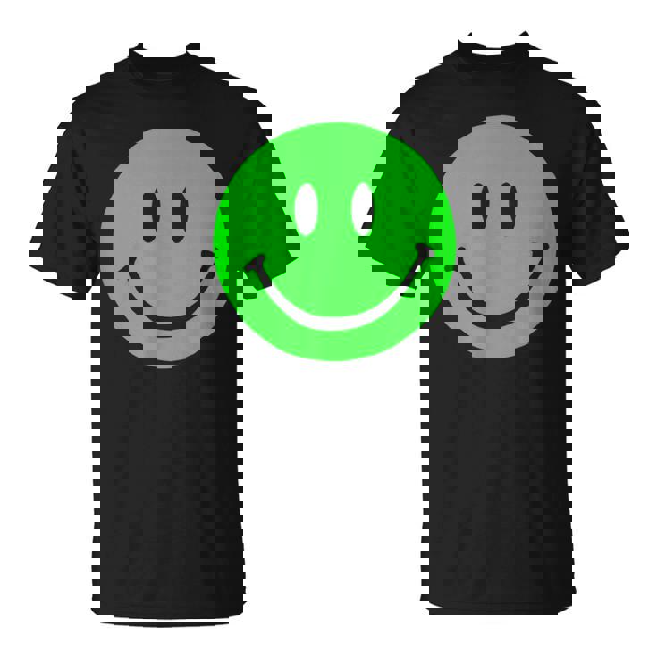 グリーン スマイリーフェイス レトロ グリーン ハッピーフェイス Tシャツ