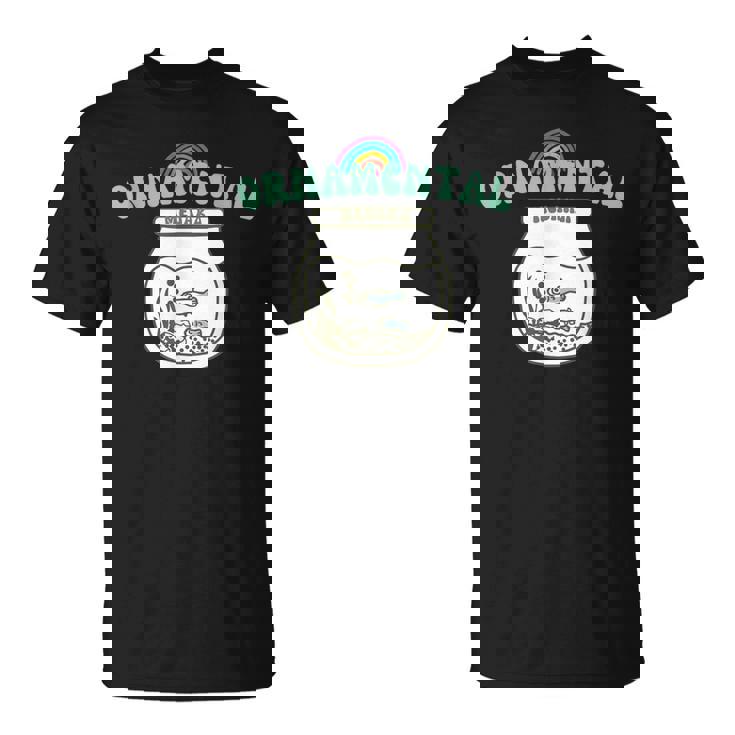 コットン オリジナル プリント ユーモア メダカ 鑑賞用 ロゴ Tシャツ