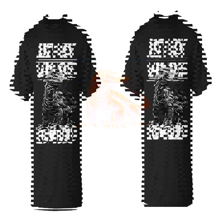 コモドドラゴンを愛するただの少年 男の子 キッズ Tシャツ