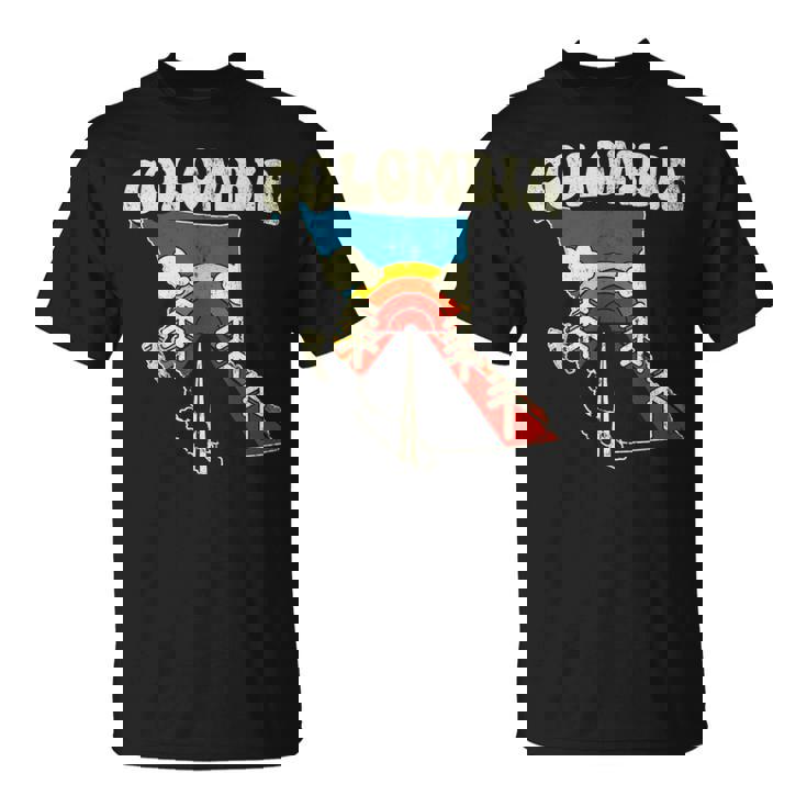コロンビア ビンテージ コロンビアン カントリー レインボー レトロ 70年代地図 Tシャツ