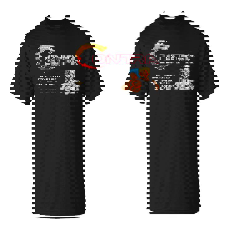 コントラ タイトル スクリーン レトロ ゲーマー ピクセル ウォリアー クラシック ゲーム Tシャツ