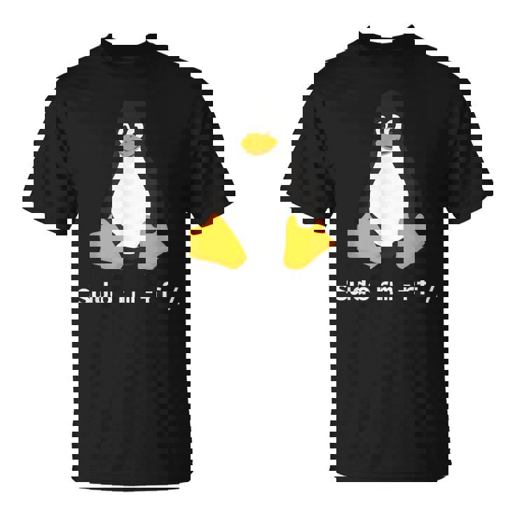 コンピューター -Udo Rm -Rf Tux Linux ペンギン プログラマー Tシャツ