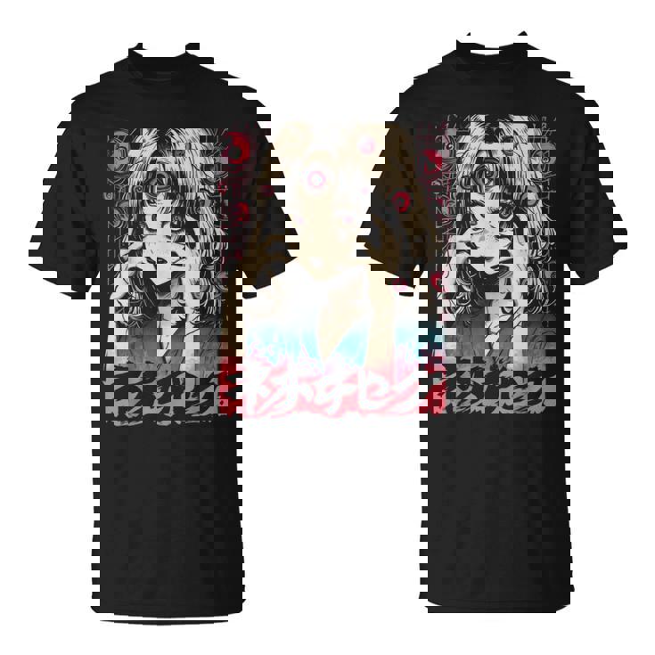 ゴス グランジ 鬼 アニメ 少女 ワイフ ホラー オルト 美学 Tシャツ