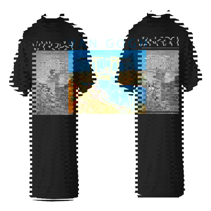 ゴッホ 面白いtシャツ アート アルルの跳ね橋 印象派 絵画 メンズ レディース 面白い 服 美術 油彩画 Tシャツ