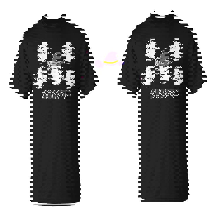 ゴースト！『おばけ 5ファイブ』【ゆるフレンズ】ハロウィンの まほうつかい お化け かわいいキャラクター イラスト Tシャツ