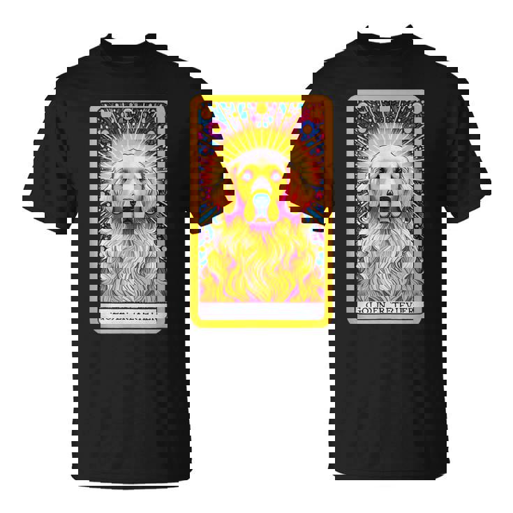 ゴールデンレトリバー 面白いtシャツ 犬 タロット カード メンズ 子供 おもしろ 服 グッズ ネタ わんこ Tシャツ