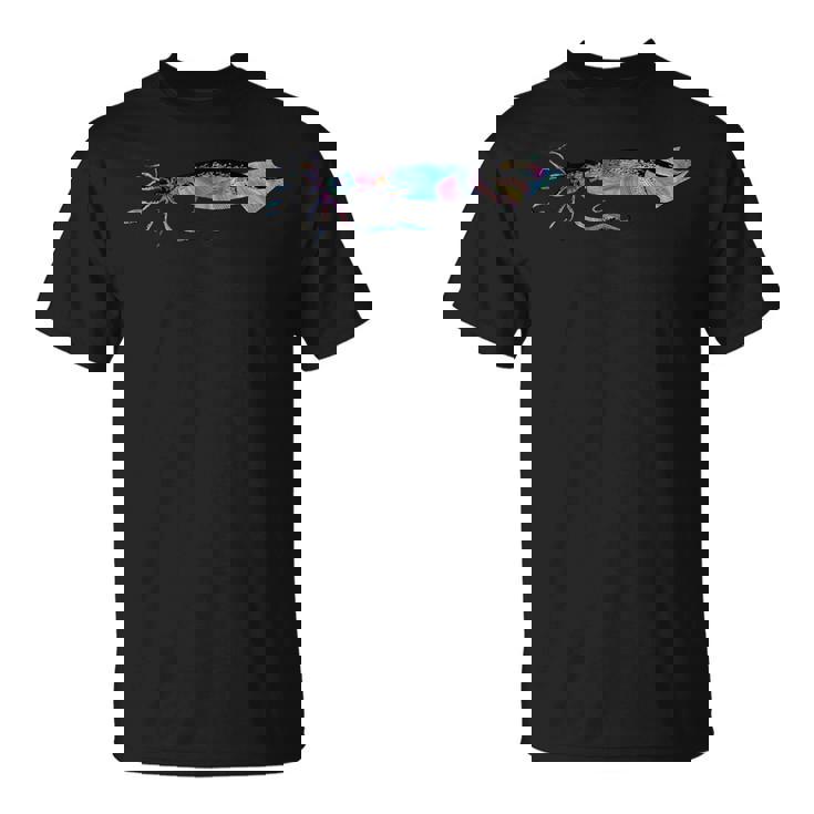 サイケデリック ジャイアントイカ カラフル 海 海の生き物 Tシャツ