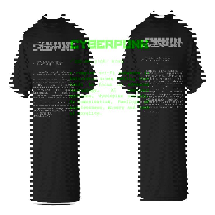 サイバーパンクの単語定義 Tシャツ