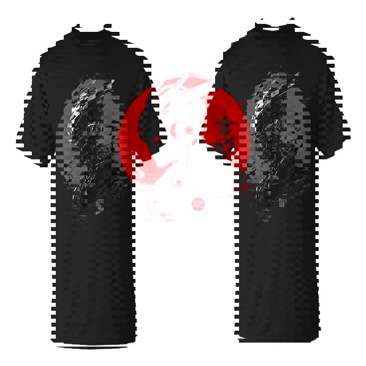 サイバーロボ サムライ メカヘルメット 日本アニメ アート Tシャツ