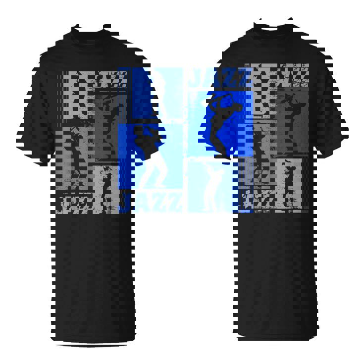 サクソフォーン奏者ジャズミュージシャンブルーミュージック Tシャツ