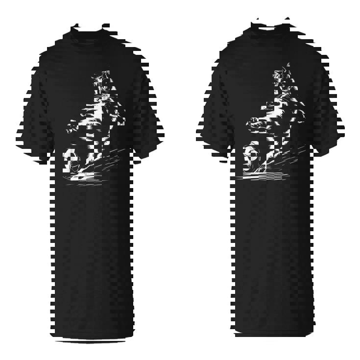 サッカーボール グラフィック 猫 スポーツ コスチューム ギフト Tシャツ