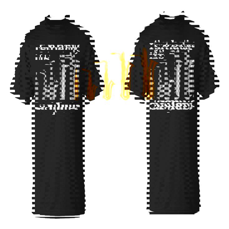 サックス奏者のための面白いサックスミームまたはサックスジョーク 「Axophone Joke 」 Tシャツ