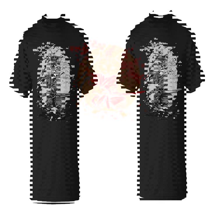 サムライキャット 日本戦士 サクラツリー 日本忍者 猫 Tシャツ