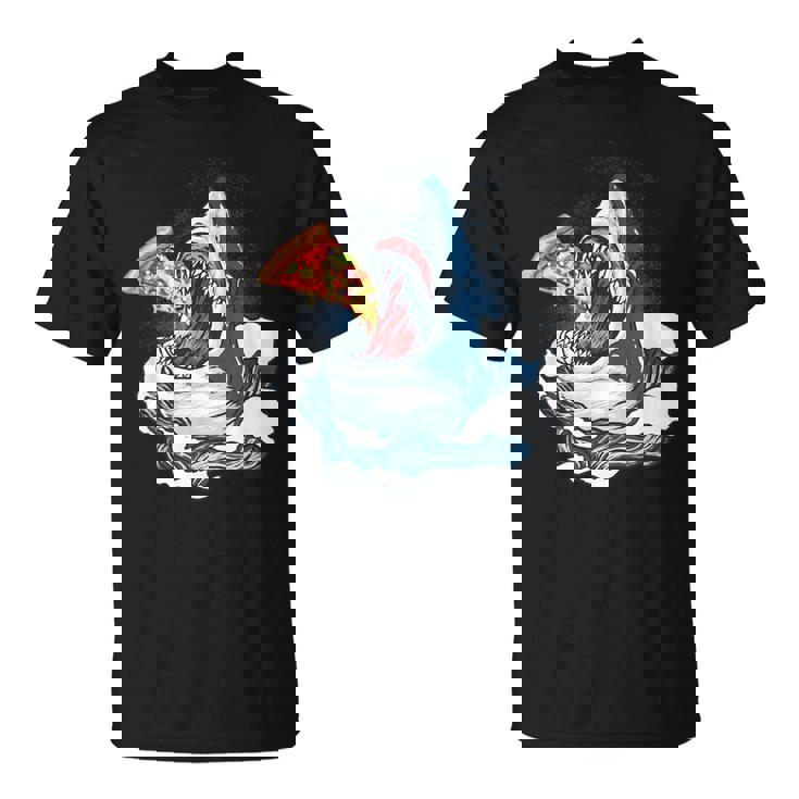 サメが食べるピザ サメグッズ ジョーズ Tシャツ