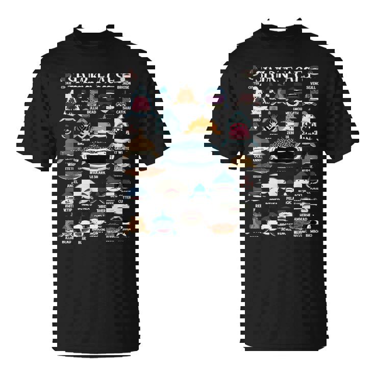 サメの種類 面白いサメの顔 サメの恋人 キッズ 先生 Tシャツ