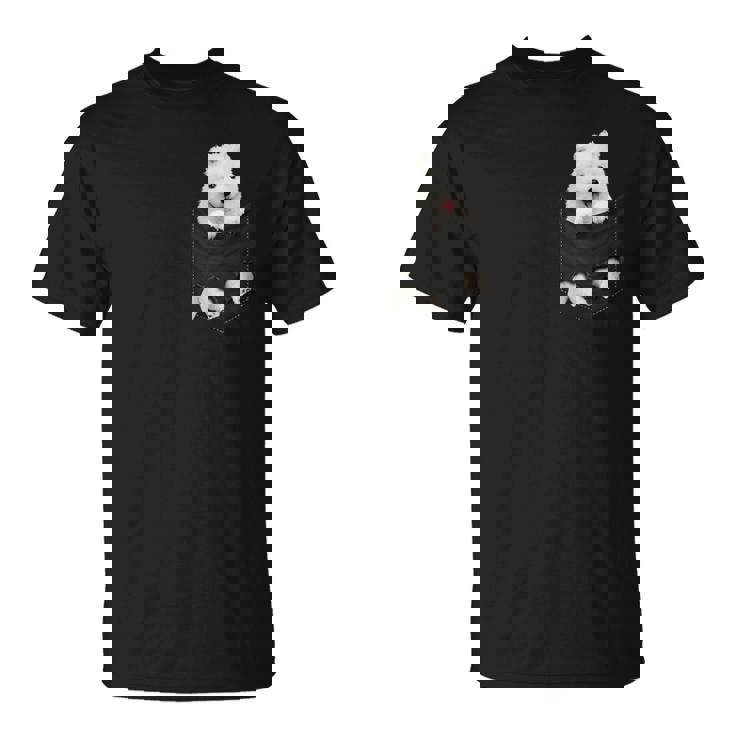 サモエド愛好家のための面白いサモエドをポケットに入れました Tシャツ