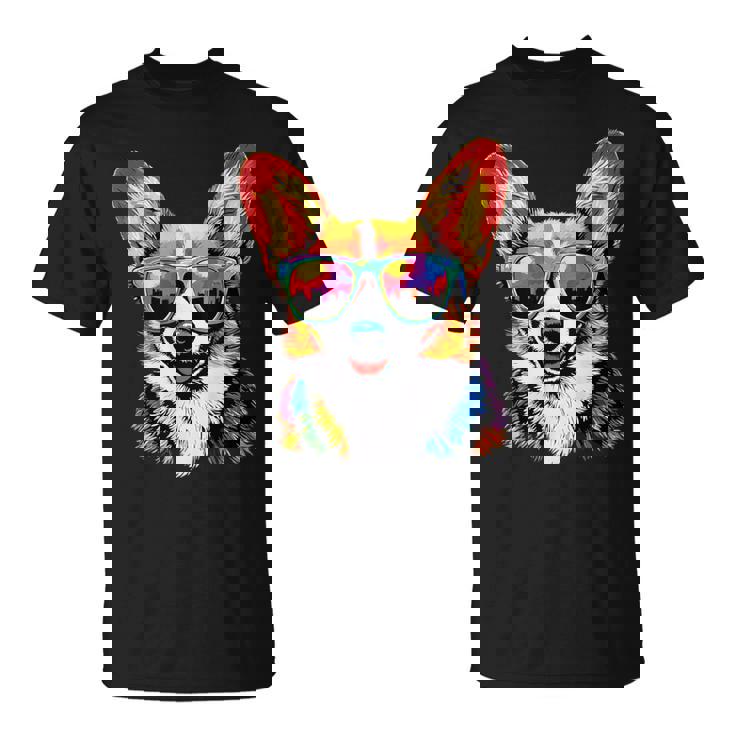 サングラスとコーギー ウェルシュ・コーギー犬 甘いウェルシュ・コーギー Tシャツ