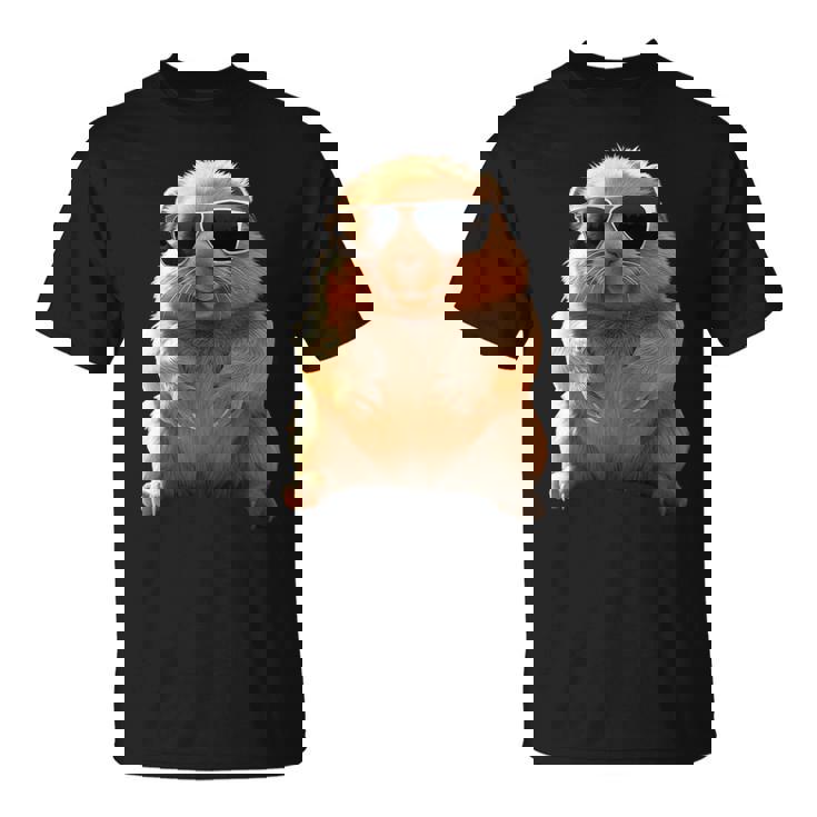 サングラスをかけたウォンバット オーストラリア かわいい ウォンバット Tシャツ