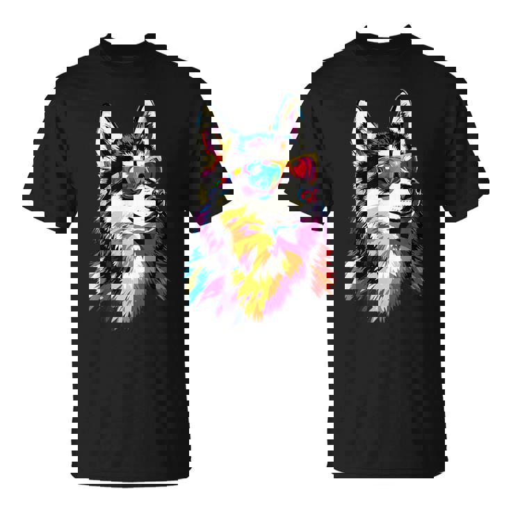 サングラスをかけたハスキー犬 私はシベリアンハスキーが大好きです。 Tシャツ