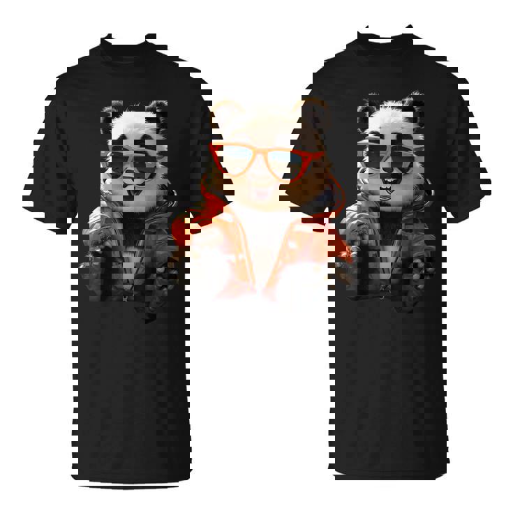 サングラスをかけたパンダベア動物の友人愛かわいいパンダベア Tシャツ