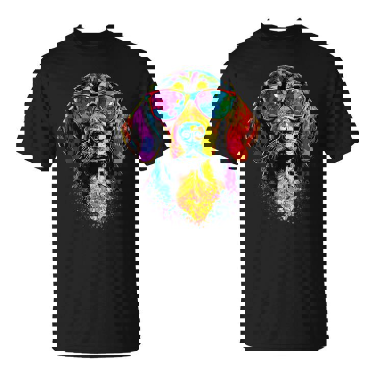 サングラスをかけたビーグル ビーグル子犬 かわいい イングリッシュビーグル Tシャツ