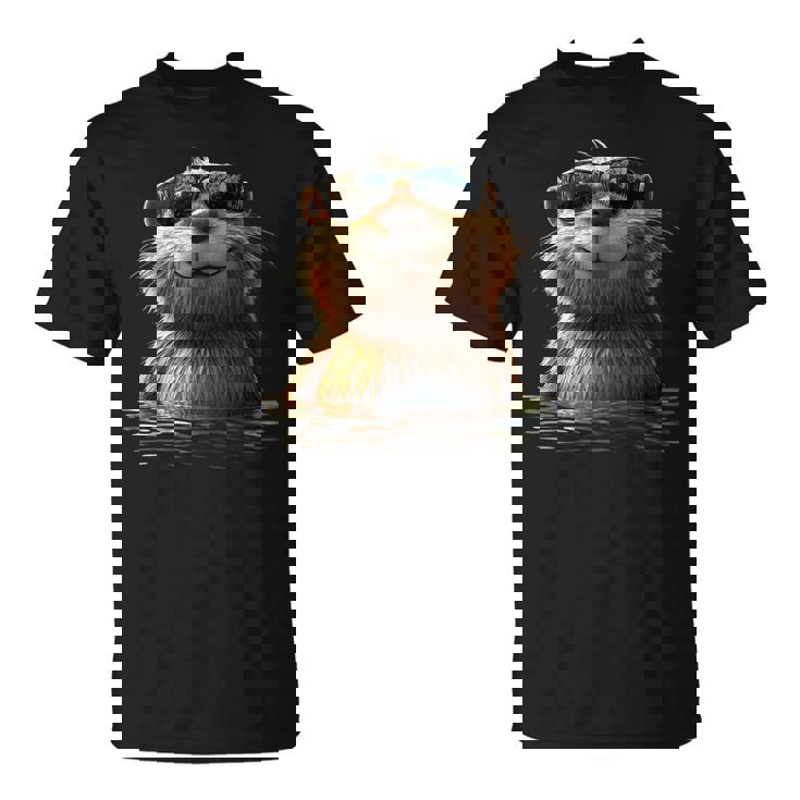 サングラスをかけたビーバー げっ歯類が大好き かわいいビーバー Tシャツ