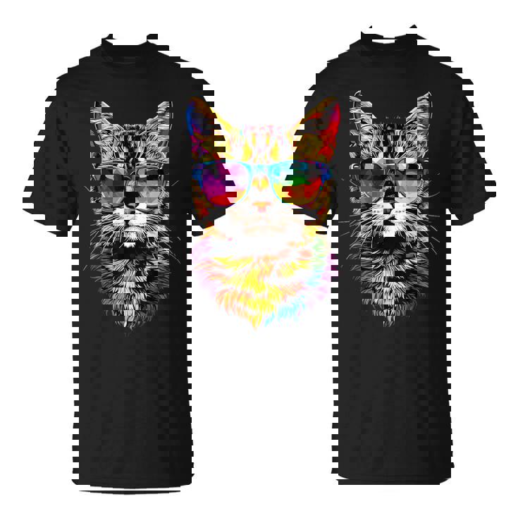 サングラスをかけたベンガル猫 レオパデット かわいいベンガル猫 Tシャツ