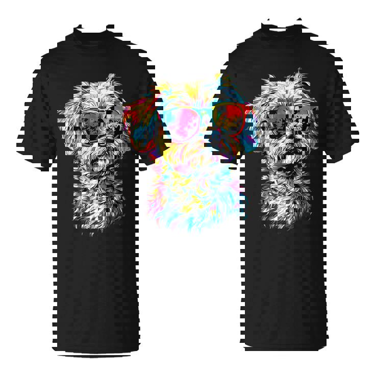 サングラスをかけたマルチーズ マルチーズ犬は甘いマルチーズが大好き Tシャツ