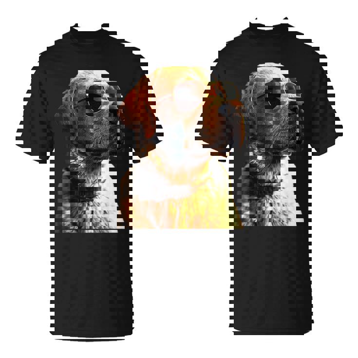 サングラスをかけたラブラドール・レトリバー 愛犬ラブラドール Tシャツ