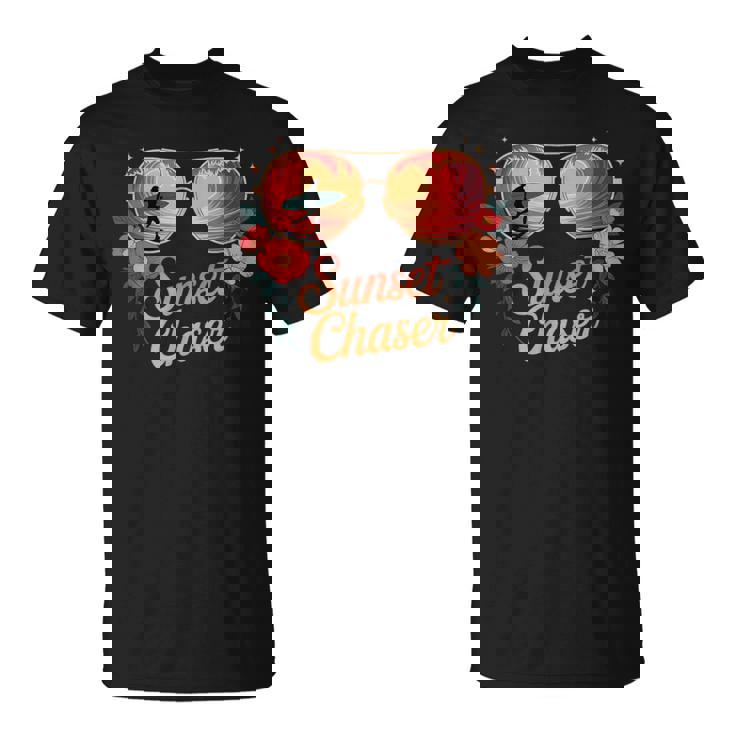 サンセット チェイサー サーフィン トロピカル バイブ Tシャツ