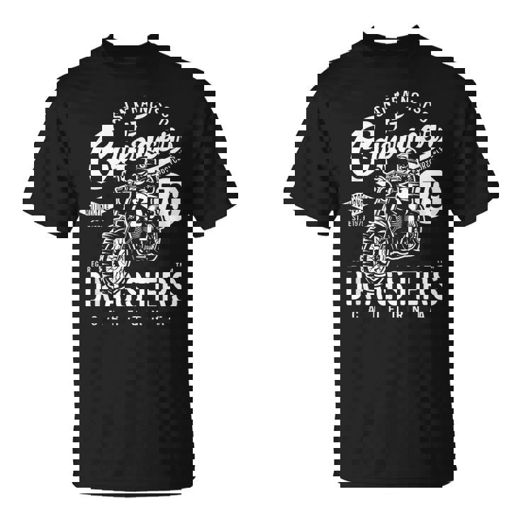 サンフランシスコ カフェ レーサー ドラッグスター レトロ バイク バイカー Tシャツ