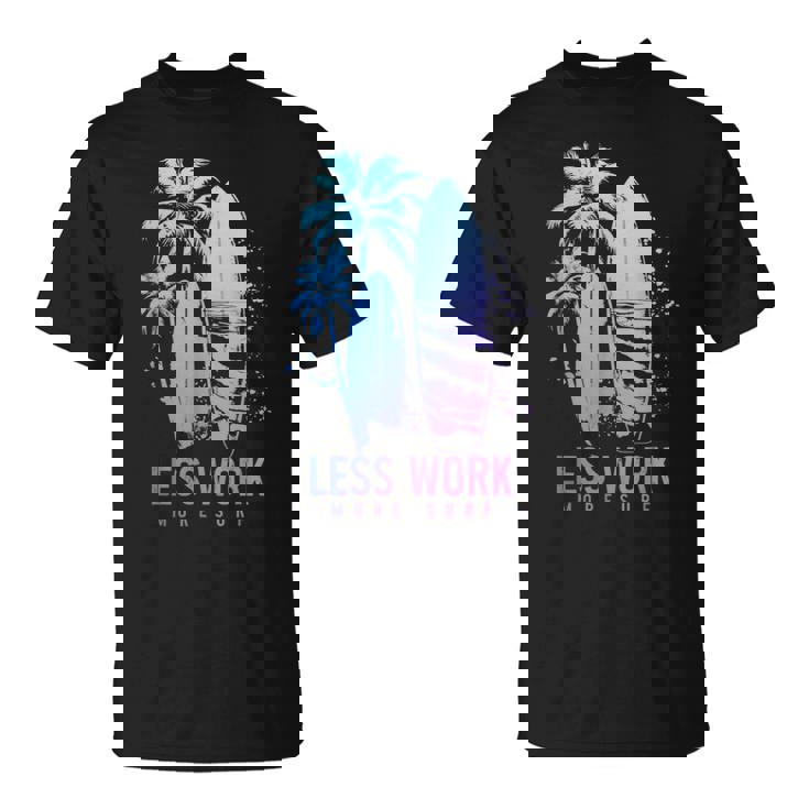 サーフィン ヴィンテージ サーフボード ヤシの木 ビーチ 面白い サーファー Tシャツ