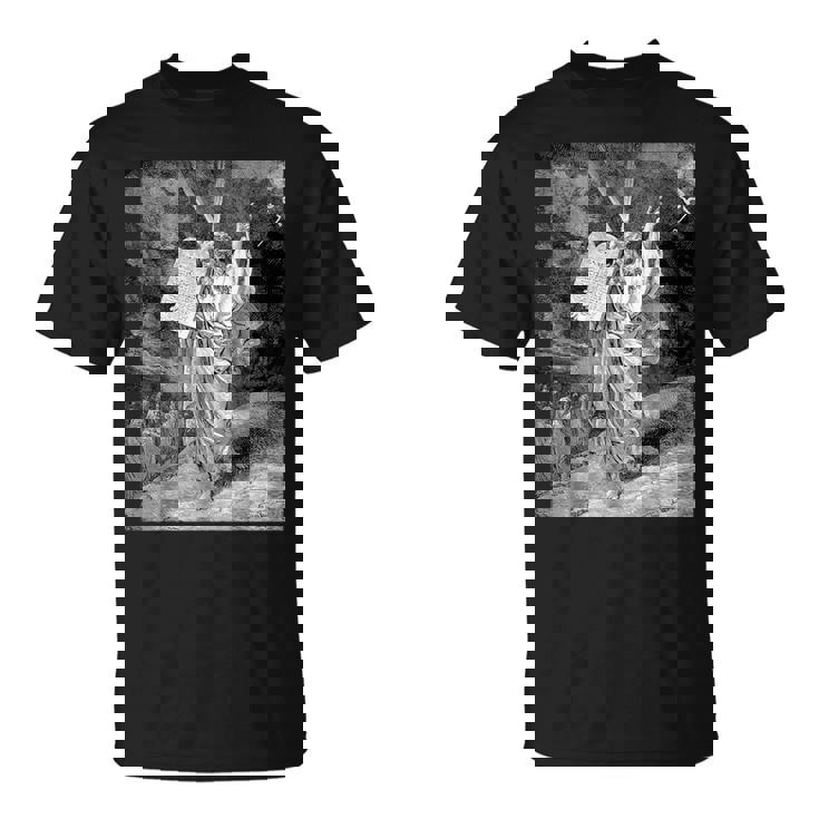 シナイ山から降りてくるモーゼ ギュスターヴ・ドーレ 聖書芸術 Tシャツ