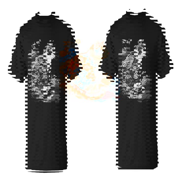 シュールレアリズム 日本画 三毛猫 Tシャツ