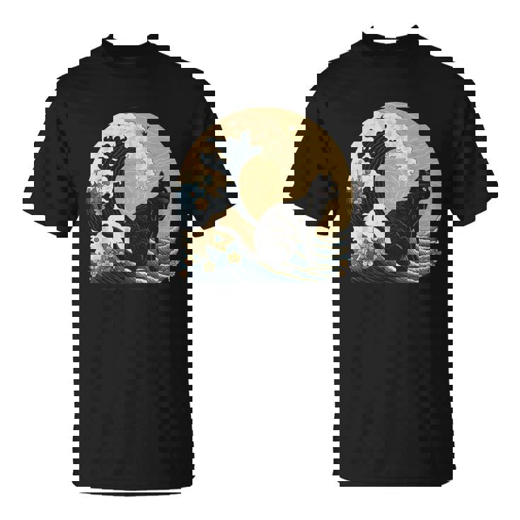 シュールレアリズム 日本画 黒猫 Tシャツ