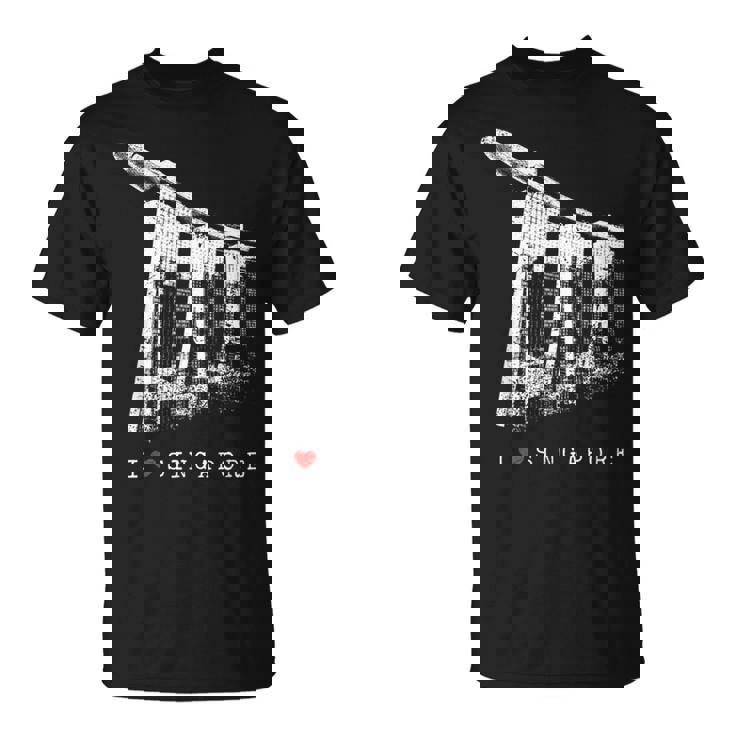 シンガポール マリーナベイ ヴィンテージ スカイライン アジア アイラブシンガポール I Loveingapore Tシャツ