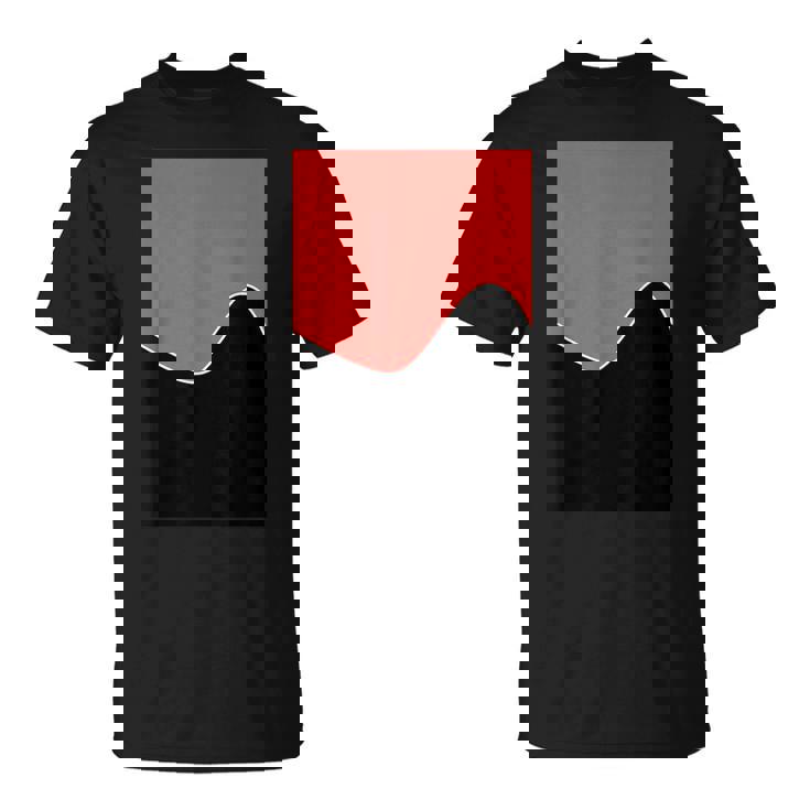 ジオメトリック ツートーン ウェーブ パターン カーミン ピンクとブラック Tシャツ