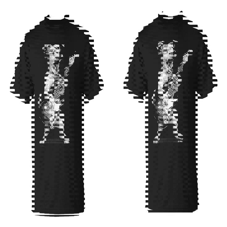 ジャック・ラッセル・テリア ギターを弾く ロックミュージック 犬好き Tシャツ