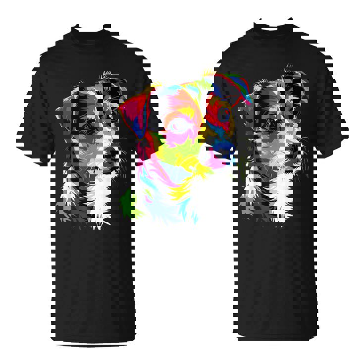 ジャック・ラッセル・テリア ブライトカラー ポップアート 愛犬家 Tシャツ