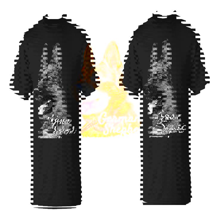 ジャーマンシェパード犬 愛国的なジャーマンシェパード警察犬 Tシャツ