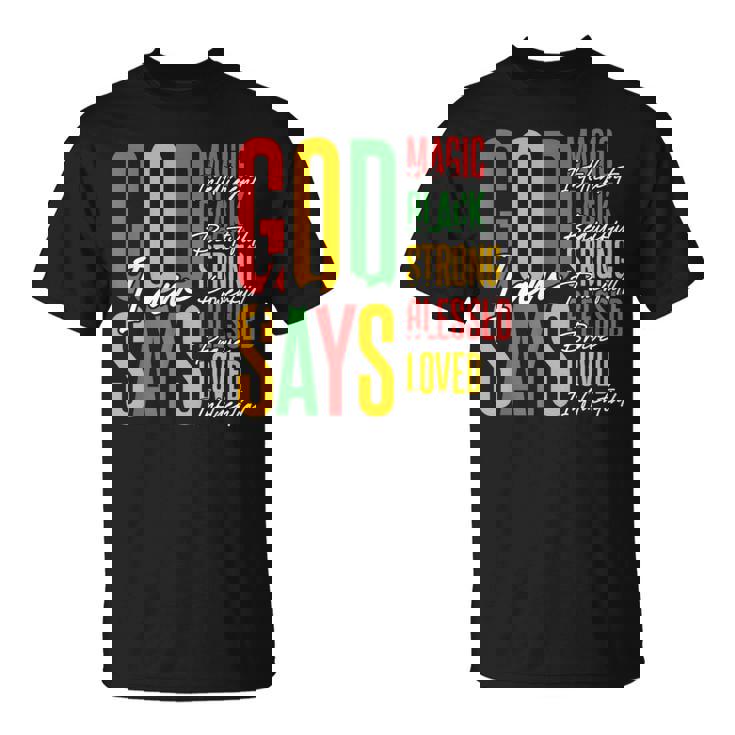 ジューンティーンス・ブラック・ガール・クリスチャン・ゴッドは私が強く祝福されていると言う Tシャツ