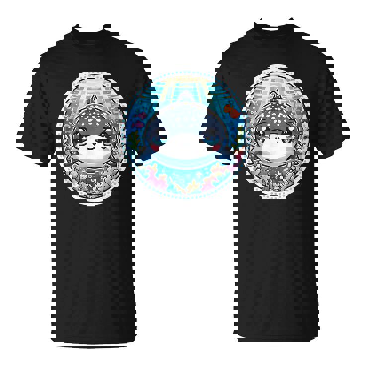 ジンベイザメ、ジンベエザメのアニメ、カワイイ・ジンベエザメ Tシャツ