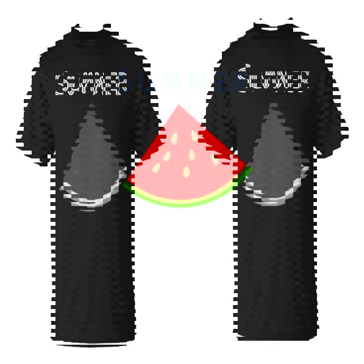 スイカ 1ピース・夏【 サマータイム 】リゾート・夏 大好き／面白 イラスト Tシャツ