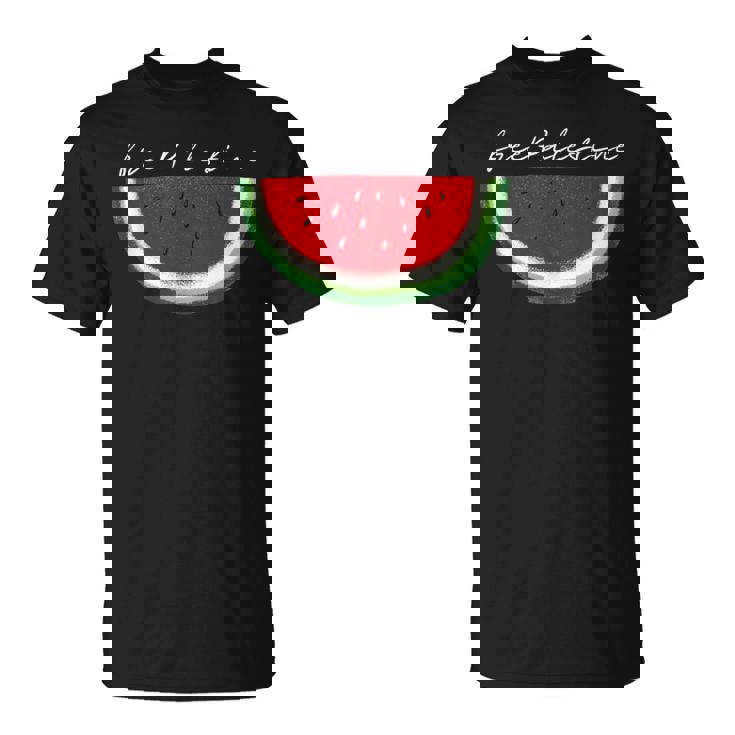 スイカ パレスチナ国旗 連帯 パレスチナ フリー Tシャツ