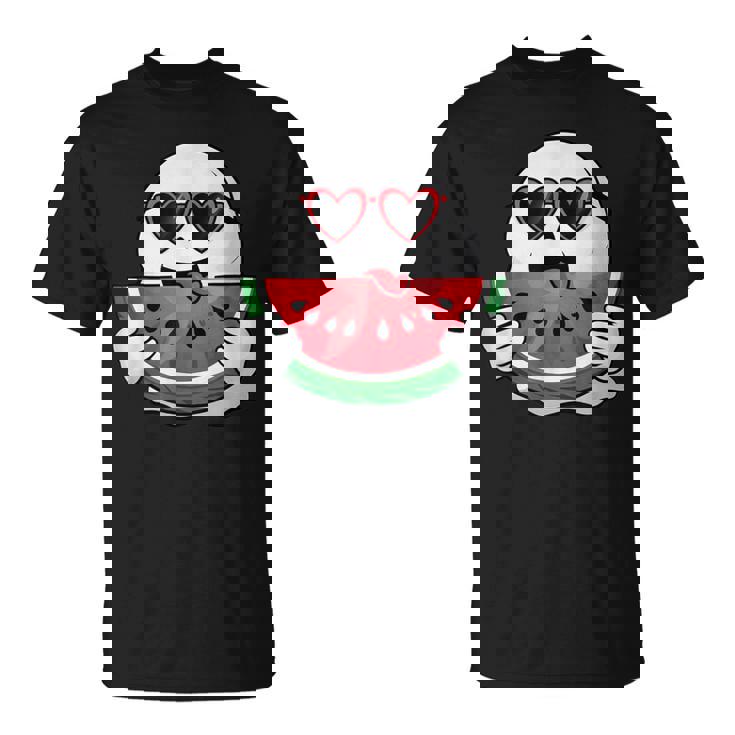 スイカを食べるかわいい幽霊 サマーウィーン ハロウィンコスチューム Tシャツ