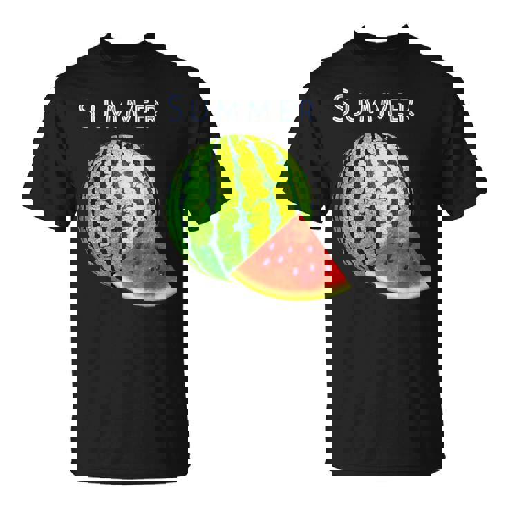 スイカ・夏【 サマータイム 】リゾート・夏 大好き／面白 イラスト Tシャツ