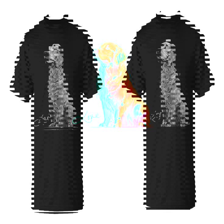 スウォッシュを持つゴールデンレトリバー、ゴールデンレトリバードッグ Tシャツ